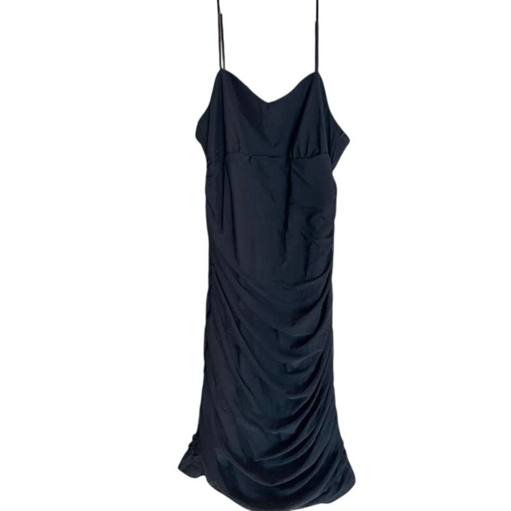 SHEIN BAE Black Ruched Bodycon Mini Dress - Size Medium 6 NWT
